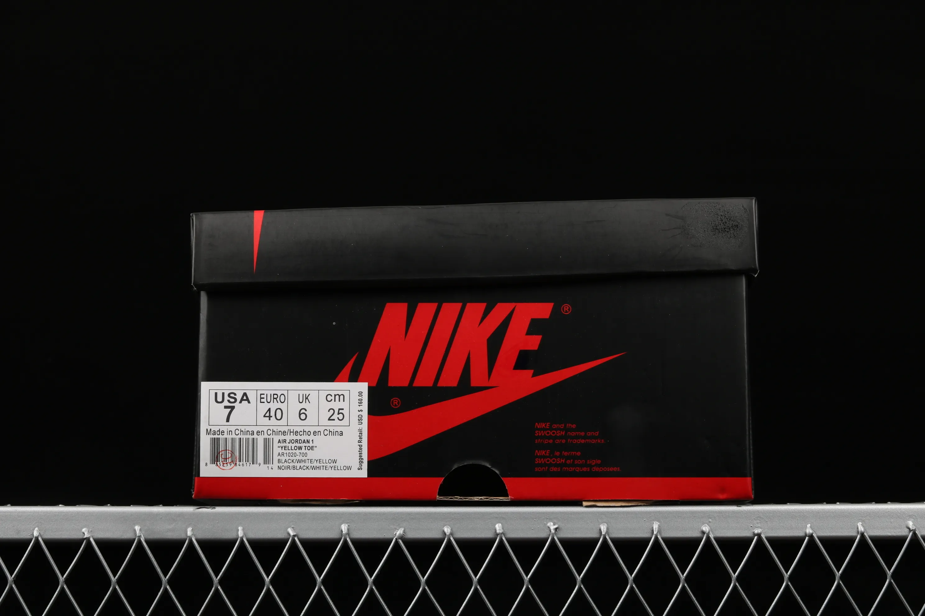 All categories Air Jordan Jordan series basketball shoes Air Jordan 1 High Air Jordan 1 Yellow Toe AJ1 OG black and yellow toe high-top basketball shoes AR1020-700